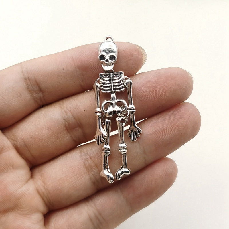 New European and American cross-border retro skull skeleton pendant, diy alloy pendant, Halloween accessories