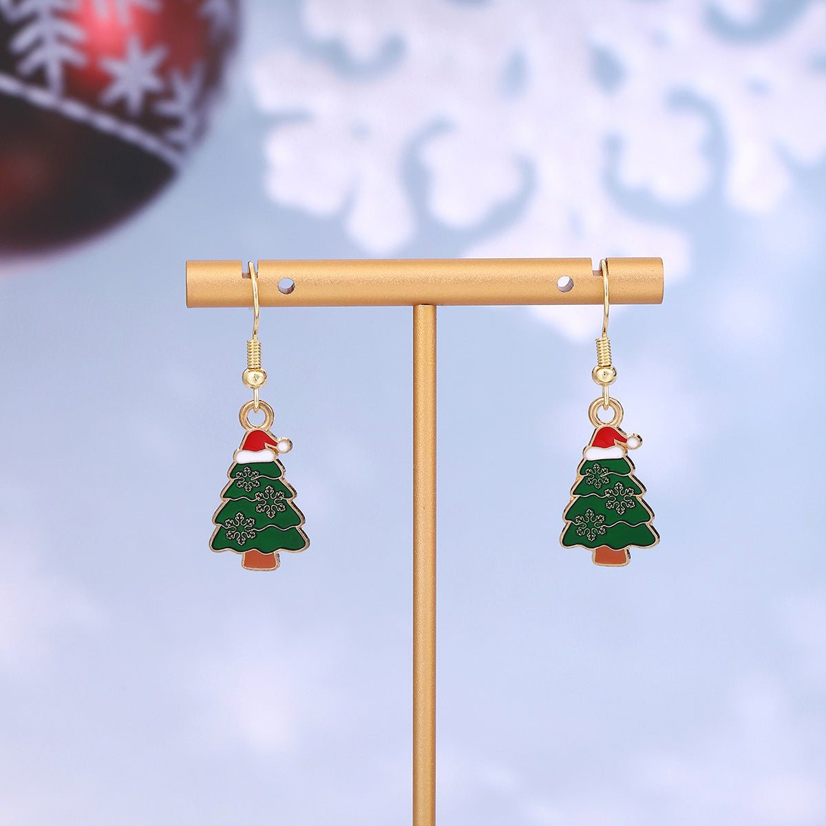 Cross-border personality Christmas series elk gingerbread earrings European and American cartoon oil Santa Claus earrings