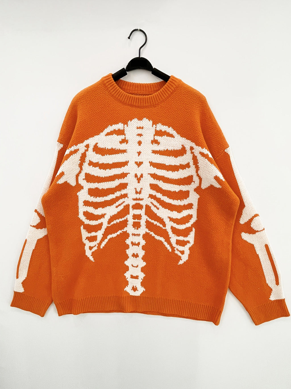 Cross-border Trade Europe and the United States Contrasting Skull Jacquard Knitted Sweater Amazon Autumn and Winter Loose Casual Halloween Sweater