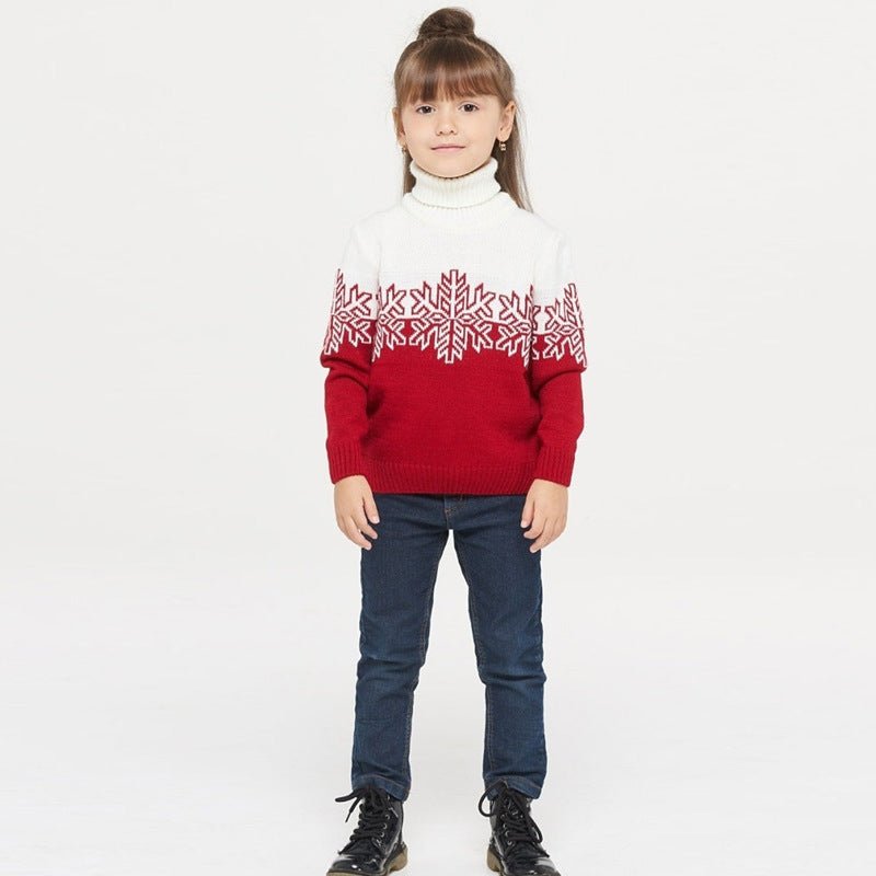 Amazon New Christmas Family Clothes Jacquard Turtleneck Sweater Christmas Clothing in stock Wholesale - Kasa & Pet