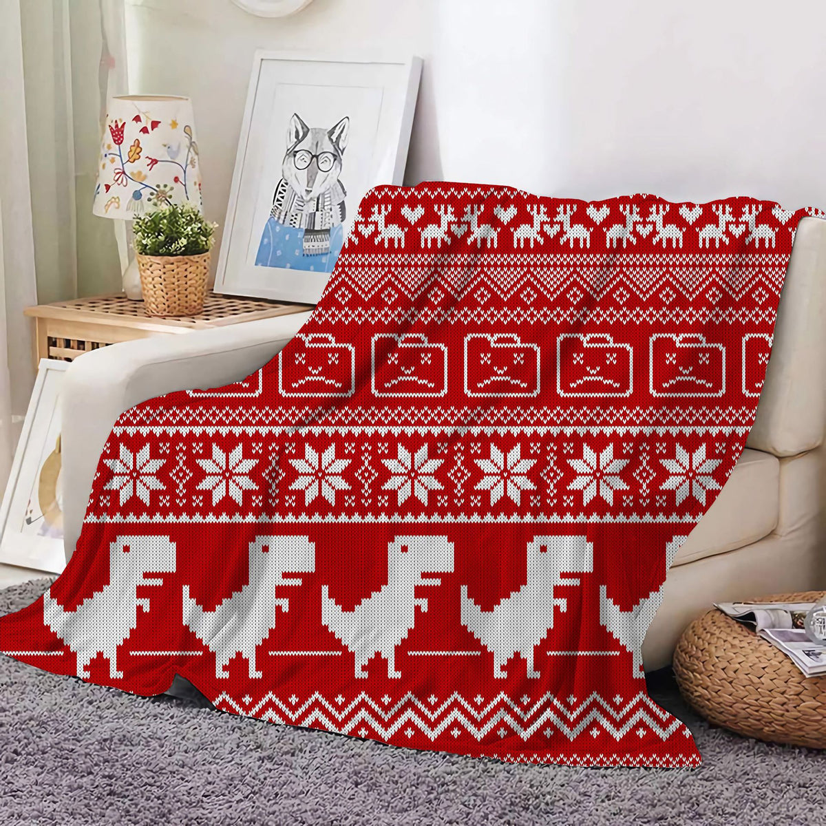 Christmas Decoration Blanket Holiday Blanket Red Festive Blanket Christmas Tree Polo Sofa Blanket Flannel Blanket
