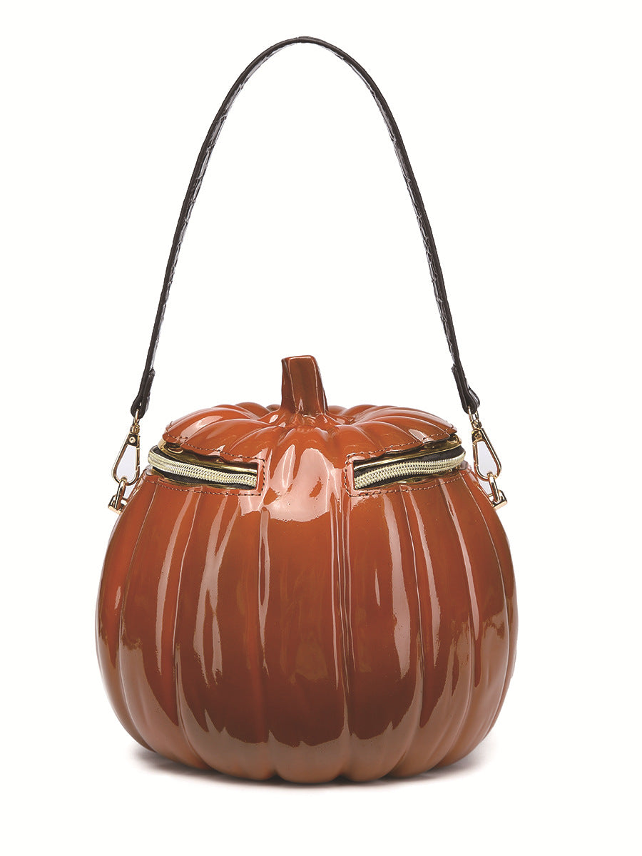 2024 New Women's Bag Halloween Simulation Pumpkin Bag Portable Shoulder Crossbody Multi-function Bag
