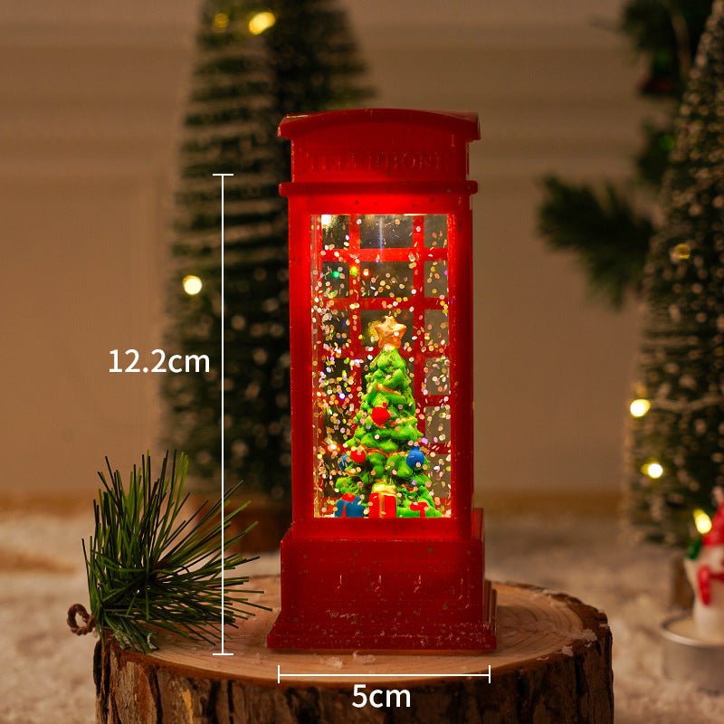 Christmas vintage portable lamp luminous water filling wind lamp Christmas decoration atmosphere lamp Christmas tree decoration wind lamp ornaments