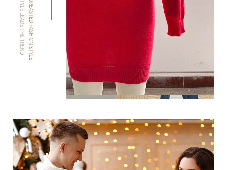 Amazon New Christmas Family Clothes Jacquard Turtleneck Sweater Christmas Clothing in stock Wholesale