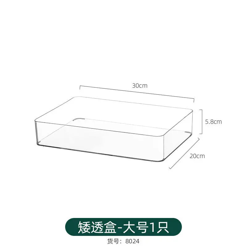 Desktop Storage Box Square Transparent Acrylic Flower Pot Sundries Cosmetics Stationery Notes Kitchen Workstation Height Kasa & Pet
