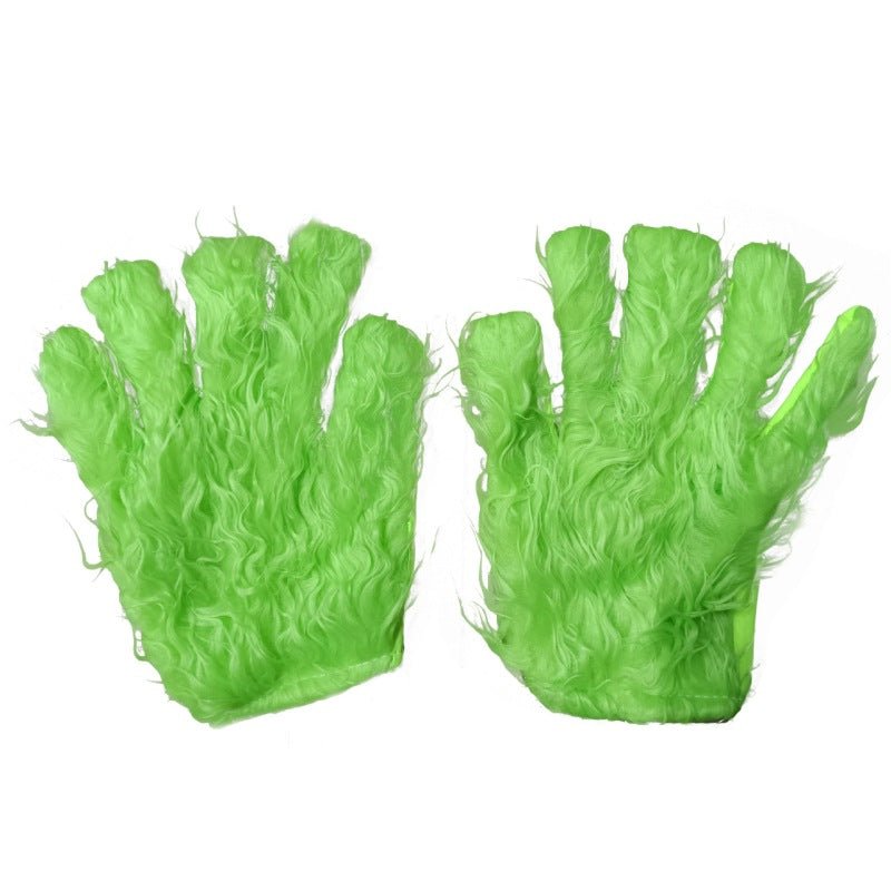 Popular Christmas clothing long hair monster cosplay Santa Claus green hair monster Grinch Christmas performance clothing - Kasa & Pet