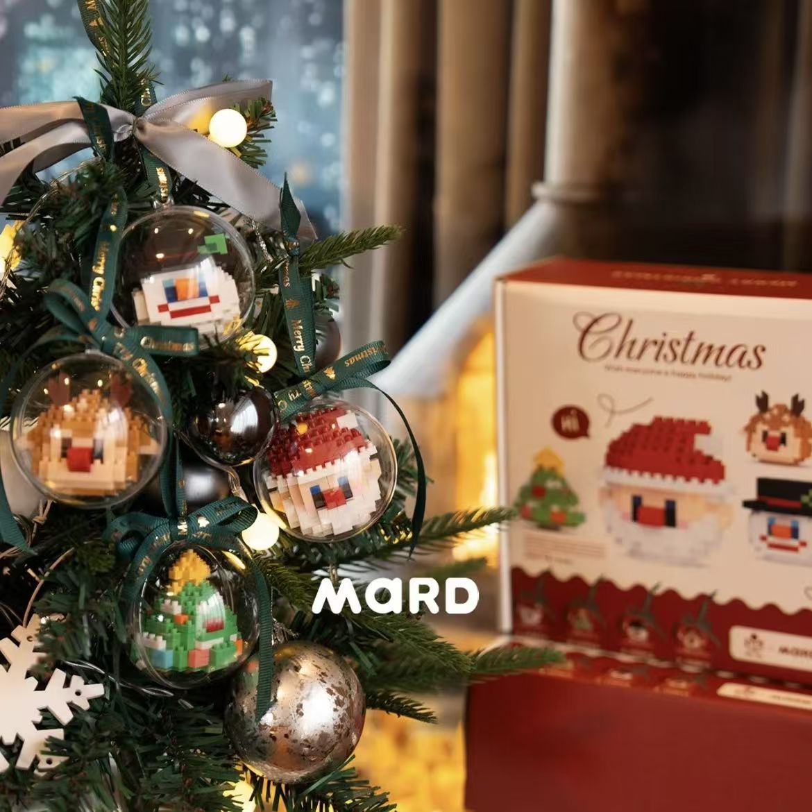 What is the cross-border Christmas building block ball micro-particle assembly puzzle snowman Christmas tree ornaments boys and girls gifts