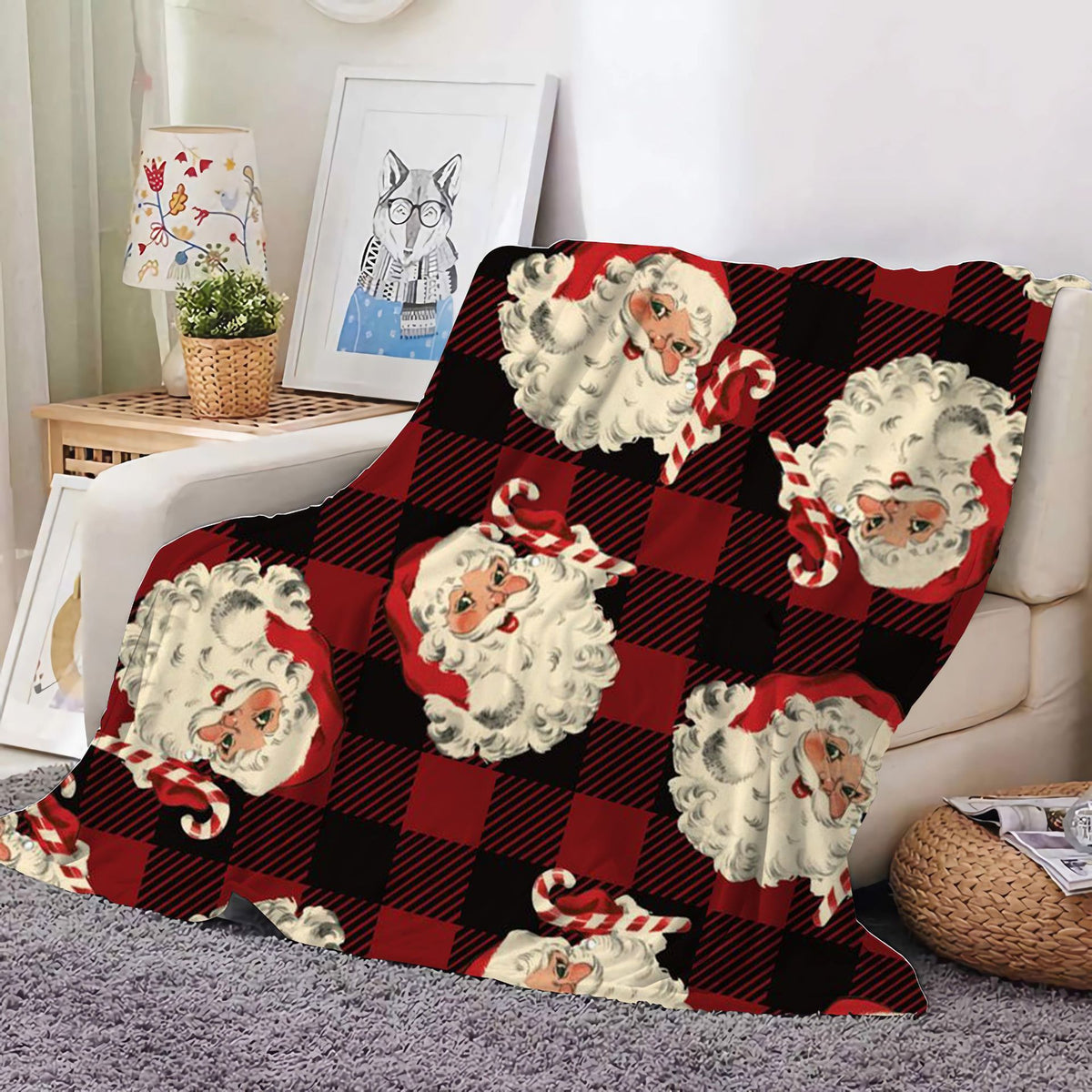 Christmas Decoration Blanket Holiday Blanket Red Festive Blanket Christmas Tree Polo Sofa Blanket Flannel Blanket - Kasa & Pet