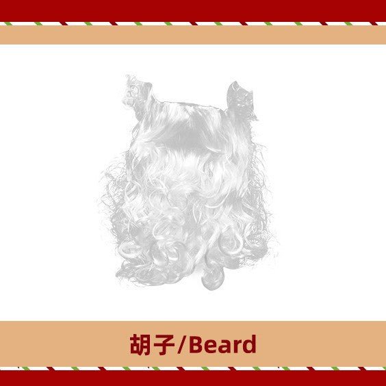 European and American Christmas Series Export Cos Wig Manufacturer Santa Claus Role-Playing Christmas Curly Beard Props