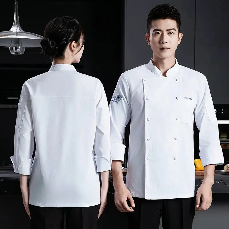 Chef's Work Clothes Short-sleeved Elastic Chef's Clothes Four Seasons Hotel Kitchen Kitchen Cake Room Western Restaurant for Men and Women - Kasa & Pet