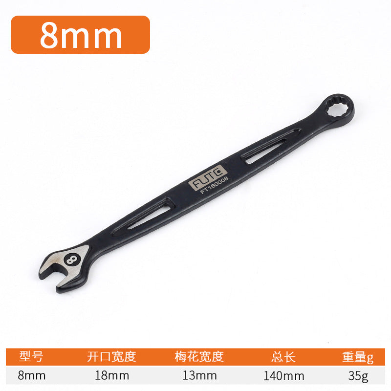 [Industrial dual-purpose wrench] Chrome vanadium steel forged handle hollow black quick wrench extended open-end wrench