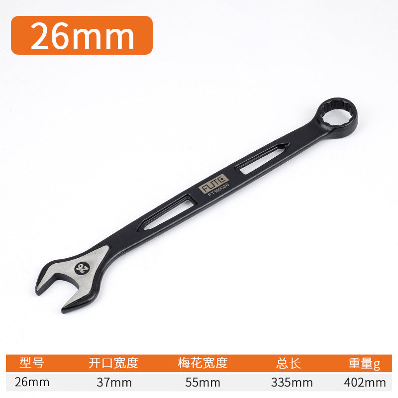 [Industrial dual-purpose wrench] Chrome vanadium steel forged handle hollow black quick wrench extended open-end wrench