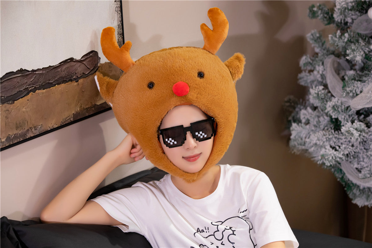 Cute Cartoon Animals, Christmas, Reindeer Headgear, Plush Headgear, Event Performance, Headgear Props, Photo Shoot