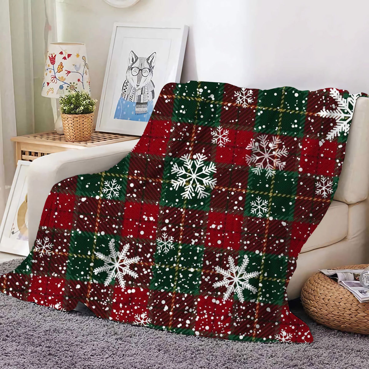 Christmas Decoration Blanket Holiday Blanket Red Festive Blanket Christmas Tree Polo Sofa Blanket Flannel Blanket - Kasa & Pet