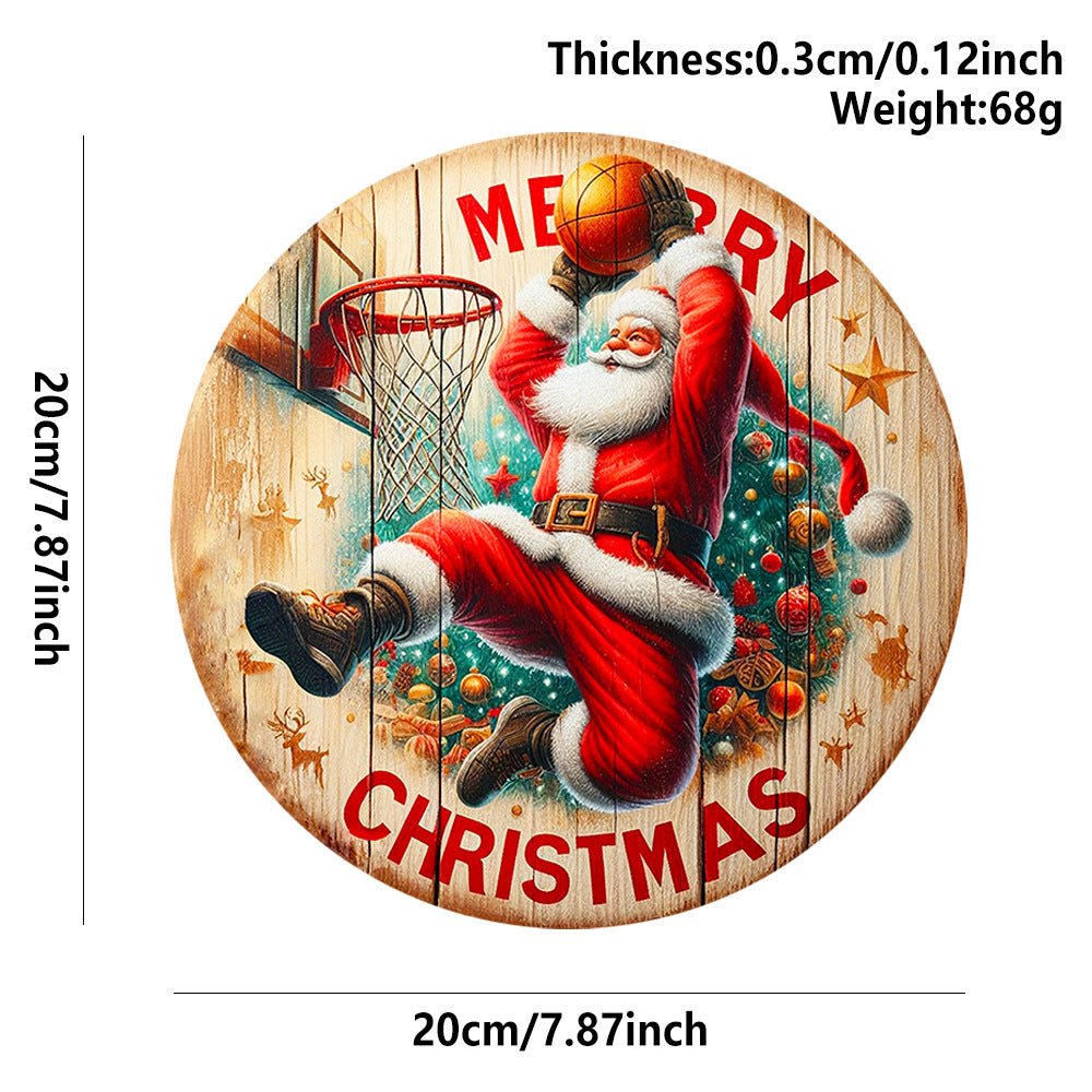 in stock Christmas Creative Hanging Wooden Crafts Round Door Sign Wooden Tag Series Decorative Pendant