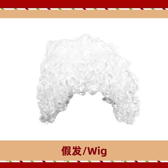 European and American Christmas Series Export Cos Wig Manufacturer Santa Claus Role-Playing Christmas Curly Beard Props
