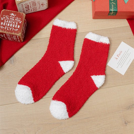 Coral fleece Christmas socks autumn and winter thick tube socks New Year gift socks cartoon Christmas socks cross-border wholesale - Kasa & Pet
