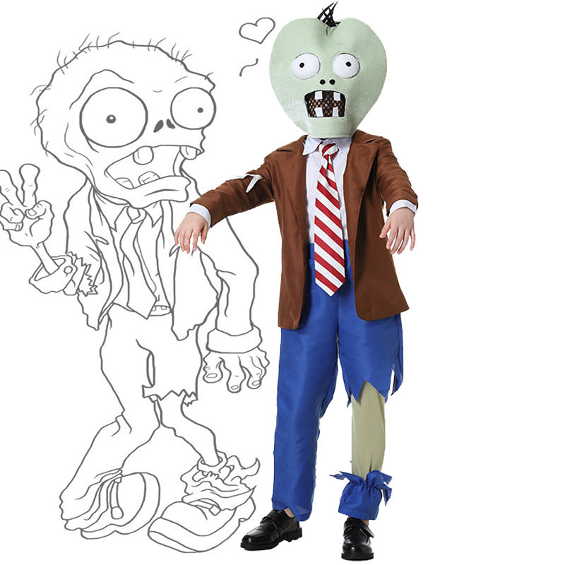 Parent-Child Clothing for Girls Adult Halloween Plants Vs. Zombies Anthropomorphic Doll Role-Playing Clothing Stage Performance Clothing