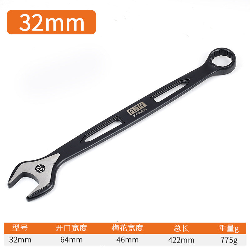 [Industrial dual-purpose wrench] Chrome vanadium steel forged handle hollow black quick wrench extended open-end wrench