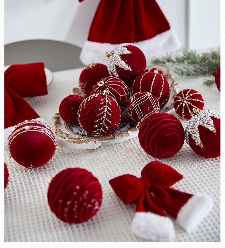 Christmas Tree Decoration Home Gold Velvet Bow Large Pendant Photo Atmosphere Props Atmosphere Flocking Bow