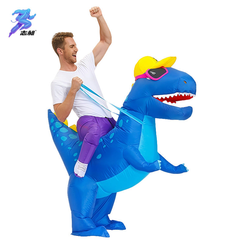 Cross-Border Hot Selling Funny Cyclist Doll Costume Masquerade Performance Props Hippie Sunglasses Dinosaur Inflatable Costume