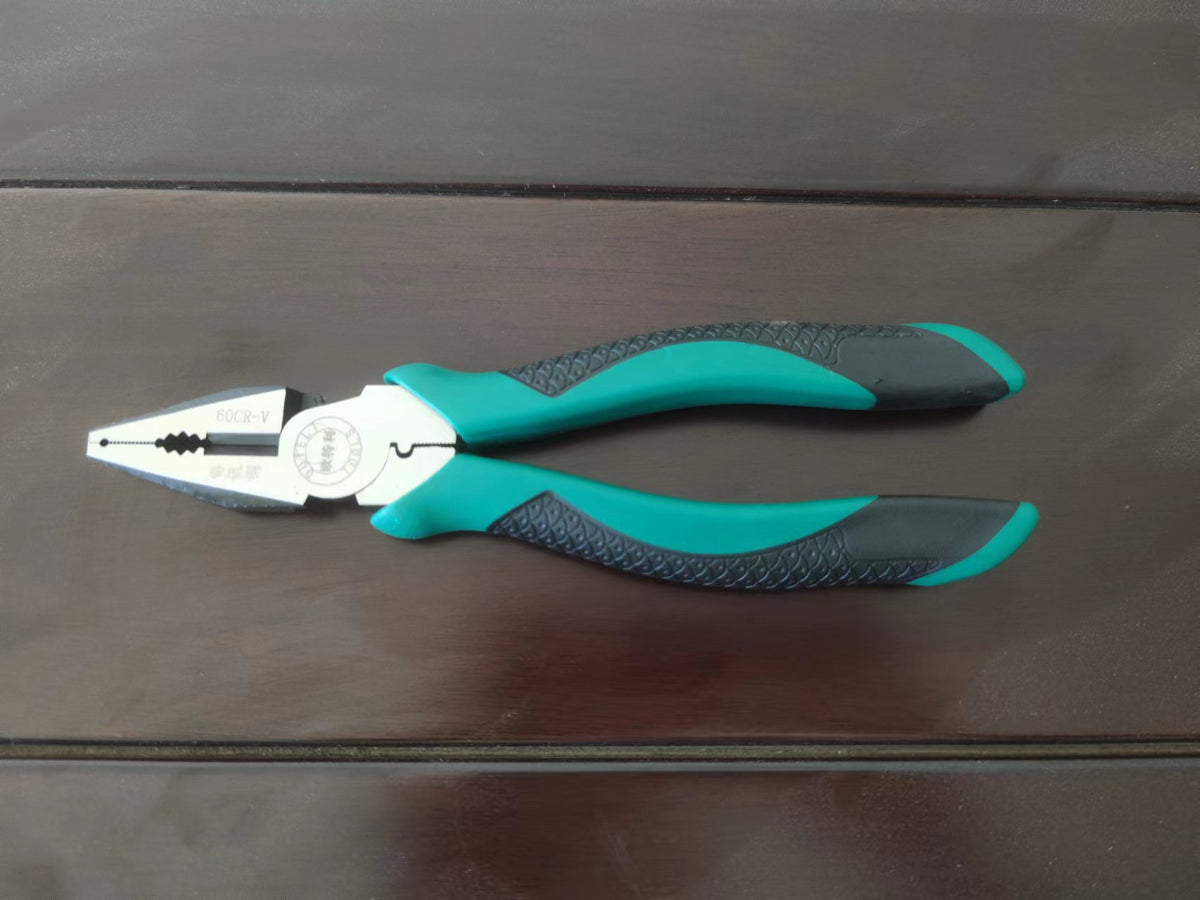 Pliers European Chrome Vanadium Steel Wire Pliers Source Factory Pvc Plastic Handle Tiger Pattern Vise 8inch Large Quantity Discount Pliers