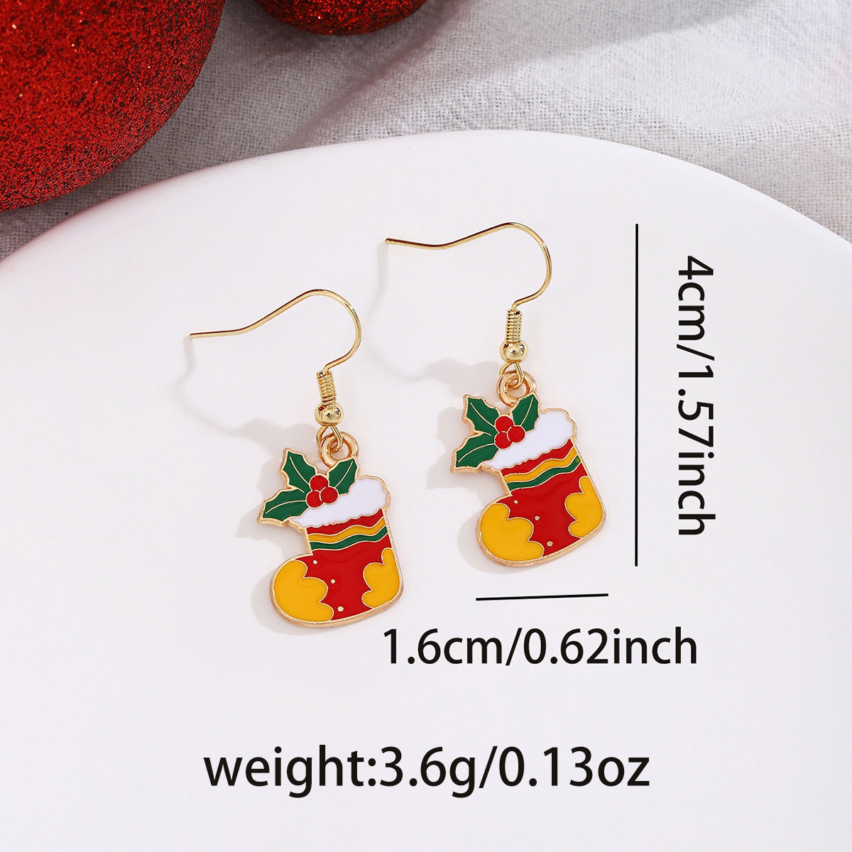 Cross-border personality Christmas series elk gingerbread earrings European and American cartoon oil Santa Claus earrings