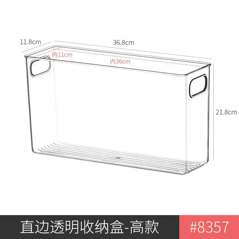 Desktop Storage Box Drawer Built-in Partition Transparent Acrylic Narrow Long Rectangular Cosmetic Workstation Kitchen Kasa & Pet