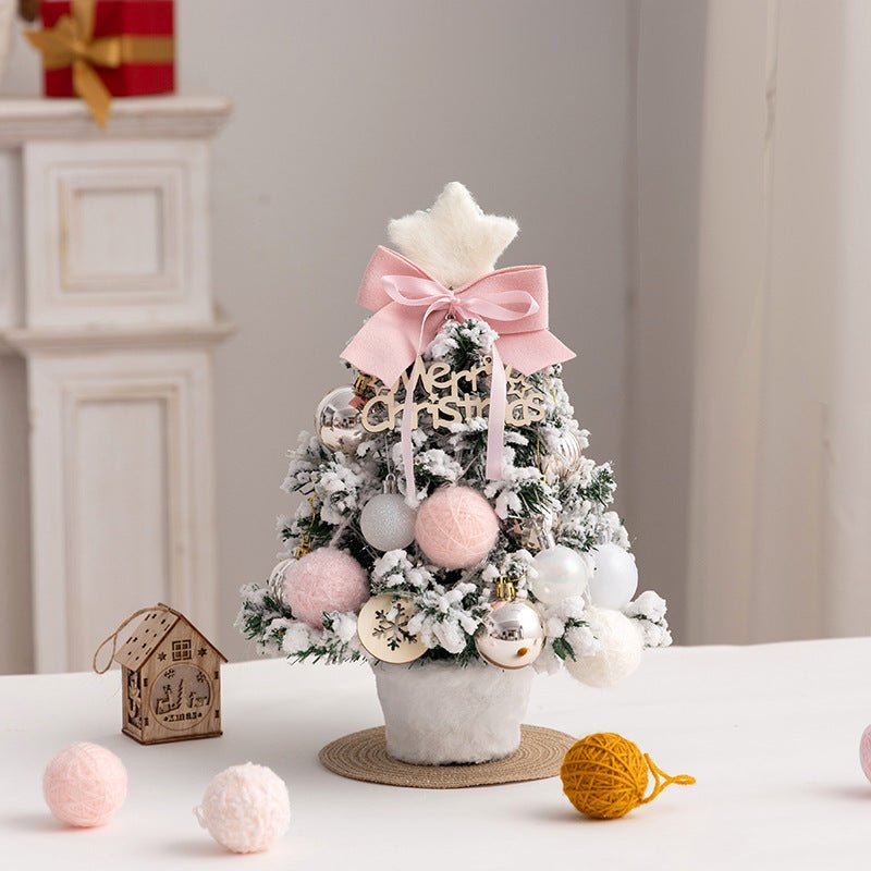 Christmas tree new desktop christmas tree pvc with lights christmas tree mini diy christmas decoration flocking