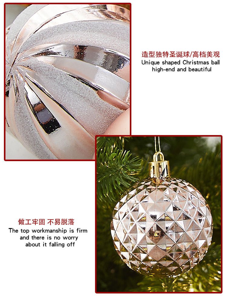 Cross-border New Christmas Tree Decoration Pendant Electroplated Paintted Ball Hanging Hollow Ball Hanging Christmas Decorations
