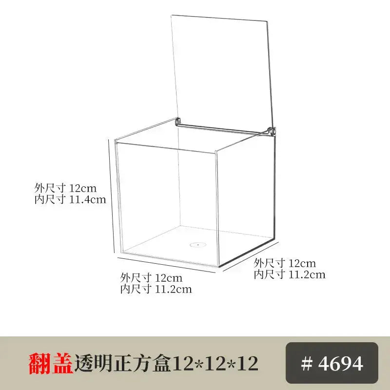 Desktop Storage Box Square Transparent Acrylic Flower Pot Sundries Cosmetics Stationery Notes Kitchen Workstation Height Kasa & Pet