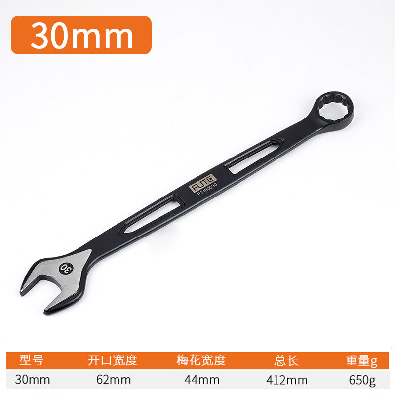 [Industrial dual-purpose wrench] Chrome vanadium steel forged handle hollow black quick wrench extended open-end wrench