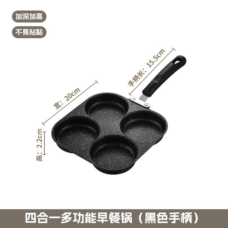 Manufacturer Wholesale Pancake Frying Pan Flats Bottom Four-Hole Non-Stick Pan Household Omelette Artifact Breakfast Pan Kitchen Utensils Eggs - Kasa & Pet