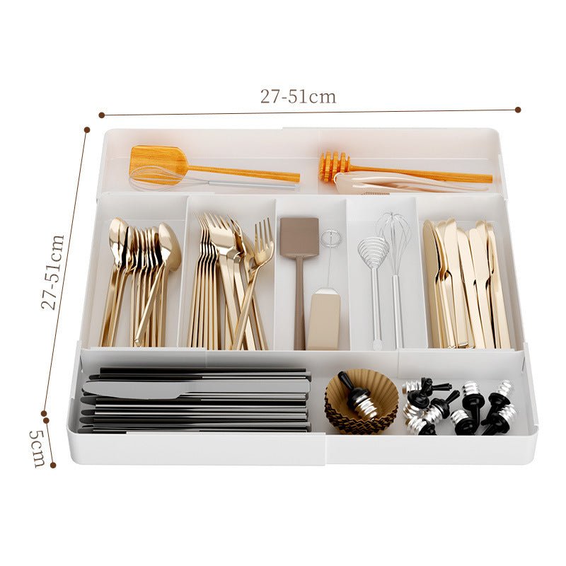 Kitchen Drawer Partition Tableware Storage Box Knife and Fork Chopsticks Storage Rack Kitchenware Storage Household Cabinet Built-in Partition - Kasa & Pet