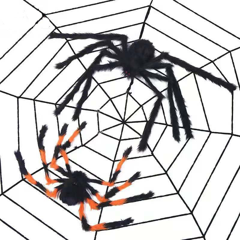 Halloween plush toy spider bar haunted house decoration props ghost festival spoof trick toy simulation big spider