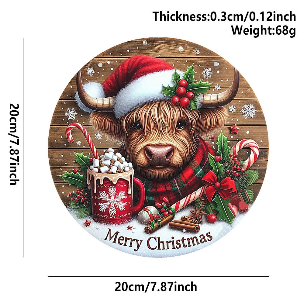in stock Christmas Creative Hanging Wooden Crafts Round Door Sign Wooden Tag Series Decorative Pendant