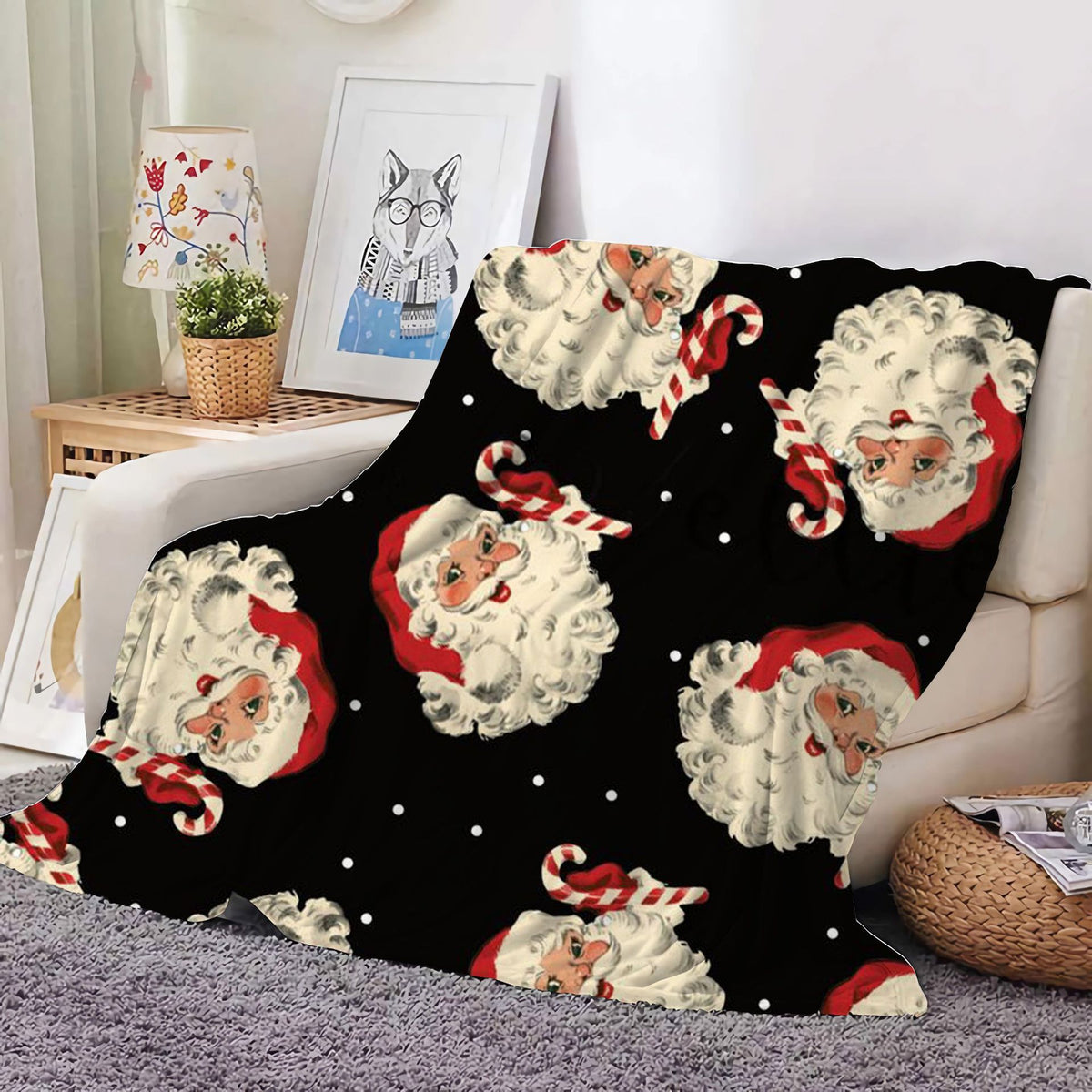 Christmas Decoration Blanket Holiday Blanket Red Festive Blanket Christmas Tree Polo Sofa Blanket Flannel Blanket - Kasa & Pet