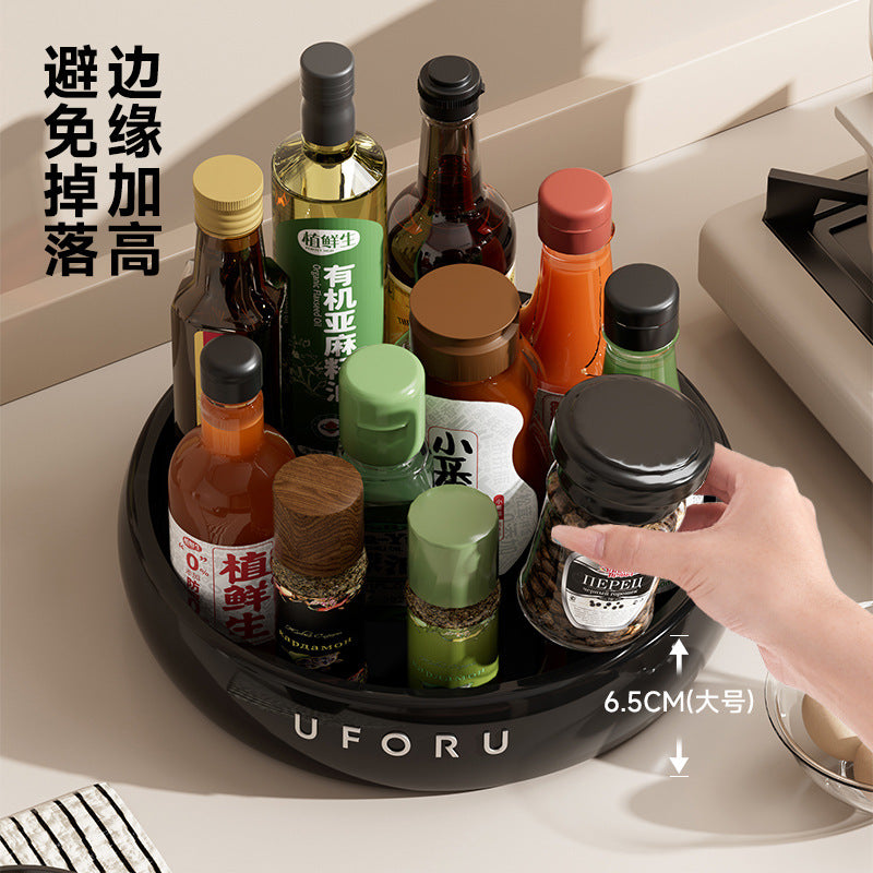 Rotating Kitchen Rack Household Kitchen Large-Capacity Rotating Seasoning Tray Oil Salt Sauce Vinegar Bottle Seasoning Rack Storage Tray