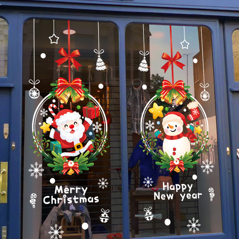 New Christmas Wall Stickers Glass Door Stickers Decoration Decorations Santa Claus Electrostatic Painting Window Window Stickers