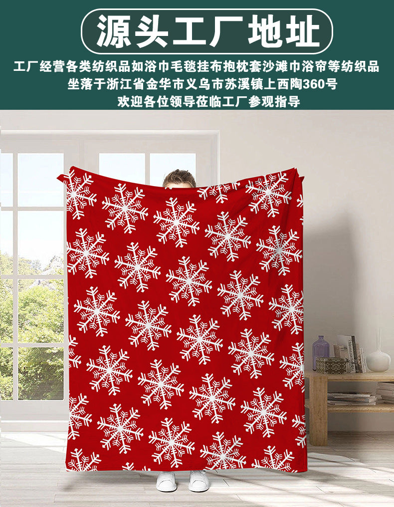 Christmas Decoration Blanket Holiday Blanket Red Festive Blanket Christmas Tree Polo Sofa Blanket Flannel Blanket