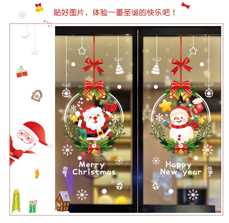 New Christmas Wall Stickers Glass Door Stickers Decoration Decorations Santa Claus Electrostatic Painting Window Window Stickers