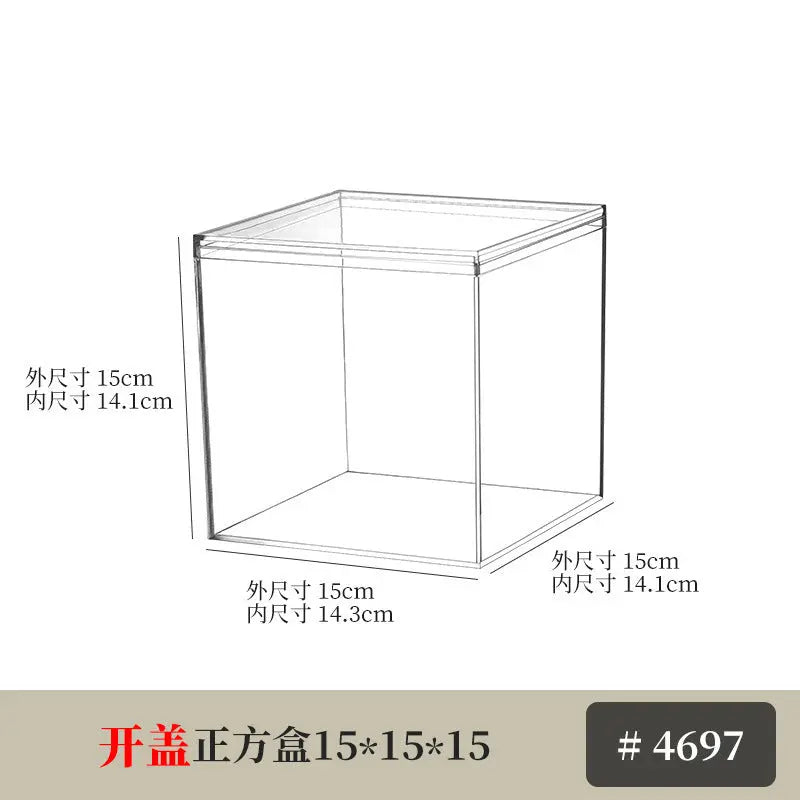Desktop Storage Box Square Transparent Acrylic Flower Pot Sundries Cosmetics Stationery Notes Kitchen Workstation Height Kasa & Pet
