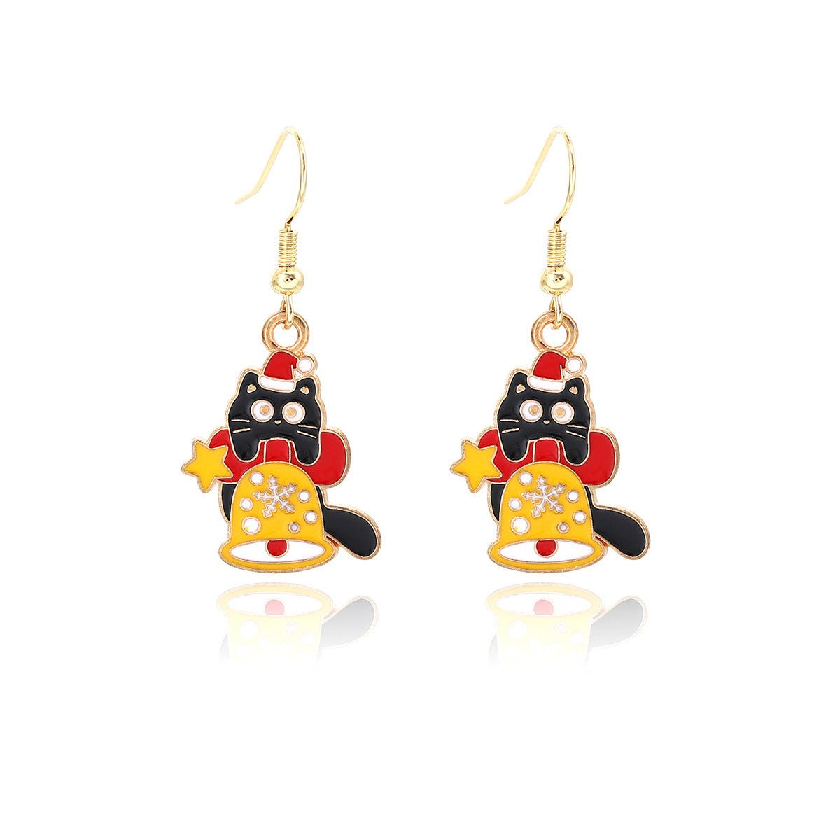 Cross-border personality Christmas series elk gingerbread earrings European and American cartoon oil Santa Claus earrings