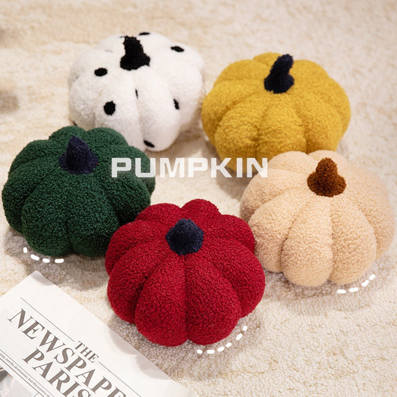 Ins Nordic Style Colorful Pumpkin Pillow Simulation Wave Dot Pumpkin Plush Toy Bedside Cushion Halloween Decoration