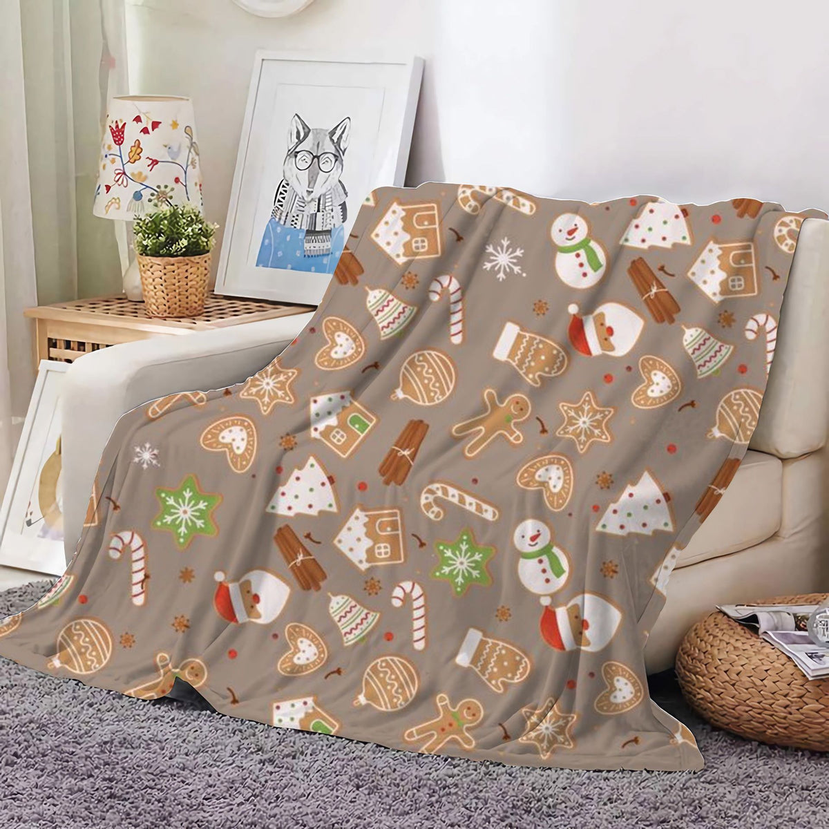 Christmas Decoration Blanket Holiday Blanket Red Festive Blanket Christmas Tree Polo Sofa Blanket Flannel Blanket - Kasa & Pet