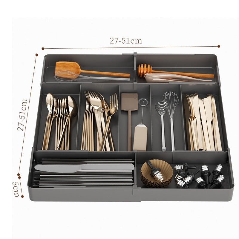 Kitchen Drawer Partition Tableware Storage Box Knife and Fork Chopsticks Storage Rack Kitchenware Storage Household Cabinet Built-in Partition - Kasa & Pet
