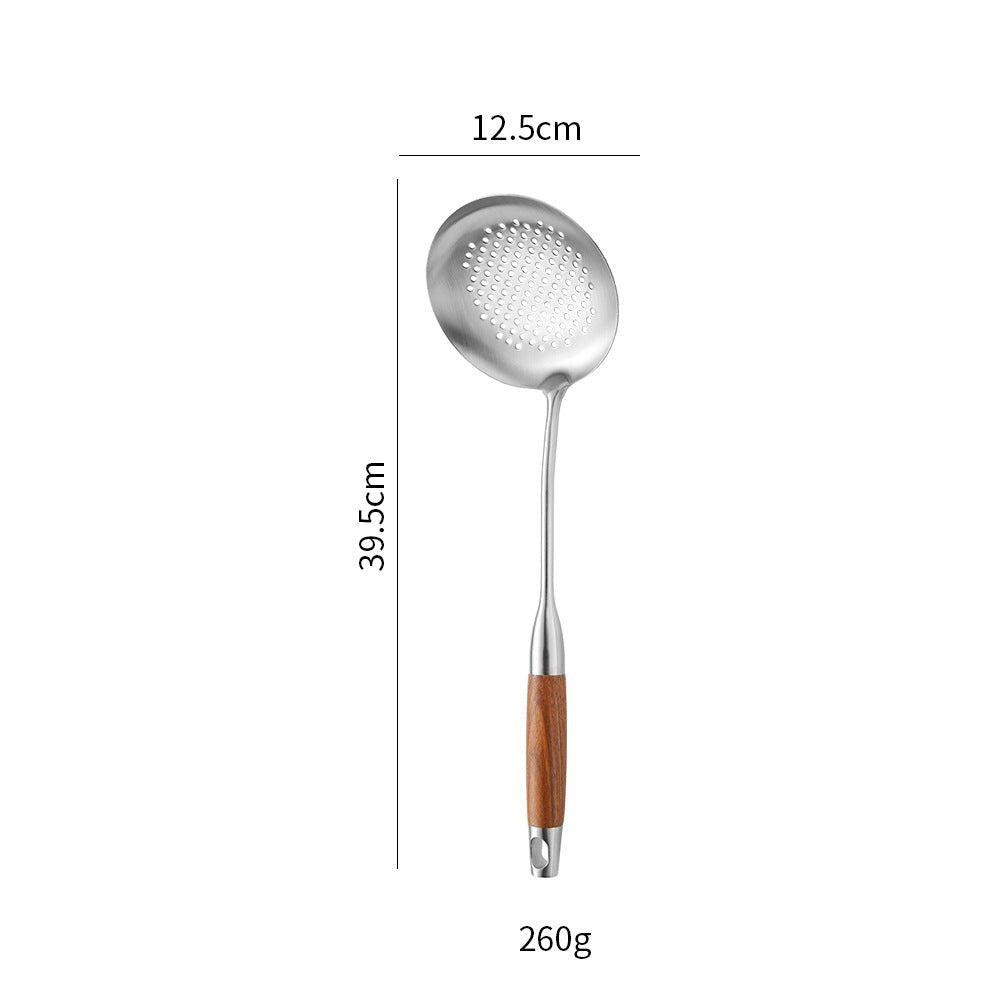 Cross-Border Kitchenware 316 Stainless Steel Spatula for Cooking Household Soup Spoon Rosewood Handle Spatula Kitchen Utensils Frying Spoon - Kasa & Pet