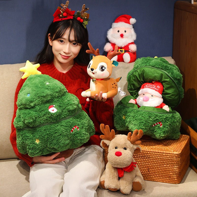 Cross-Border Merry Christmas Tree Doll Plush Toy Christmas Pillow Old Man Elk Doll Christmas Eve Children's Gift