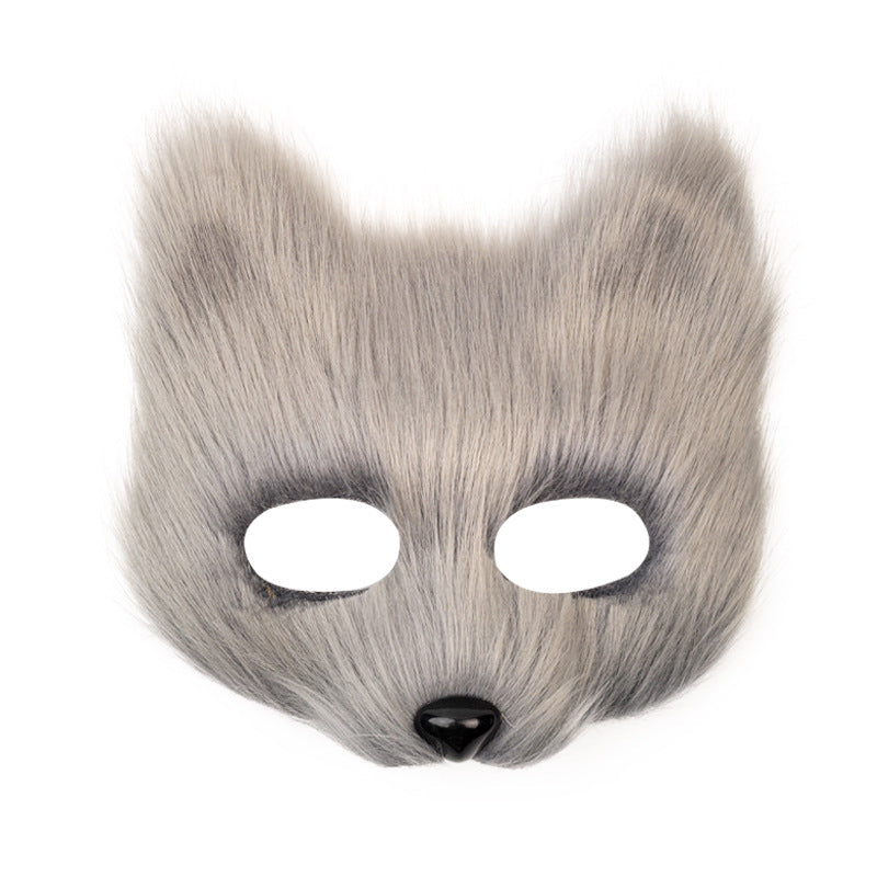 Fox Mask suit Plush Hand-made Animal Tail Gloves Tail Halloween Party Cat Animal Cos Props