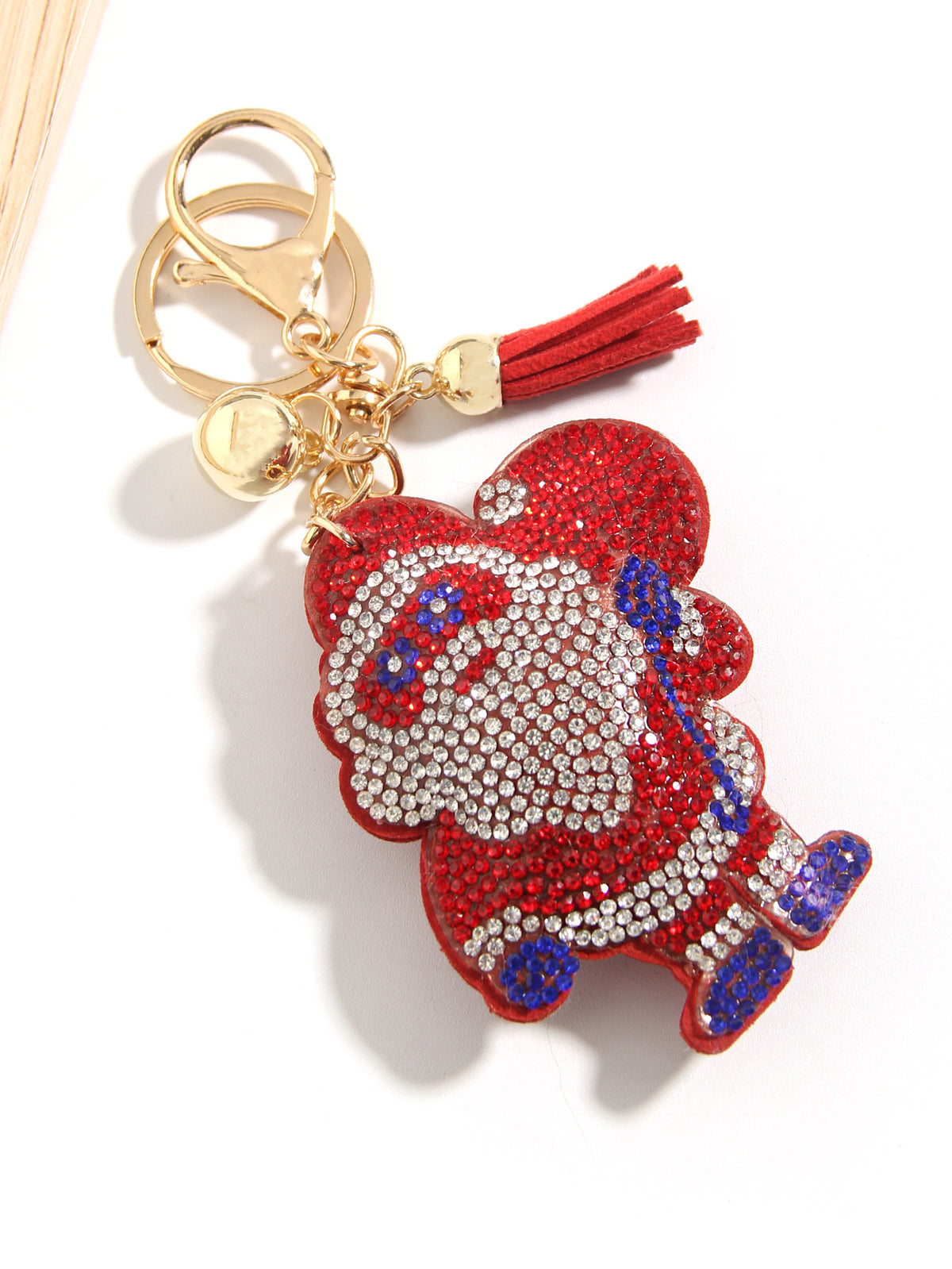 Cross-border Christmas Series Rhinestone Keychain Gift Santa Claus Reindeer Cute Creative Small Pendant Bag Hanging Ornaments